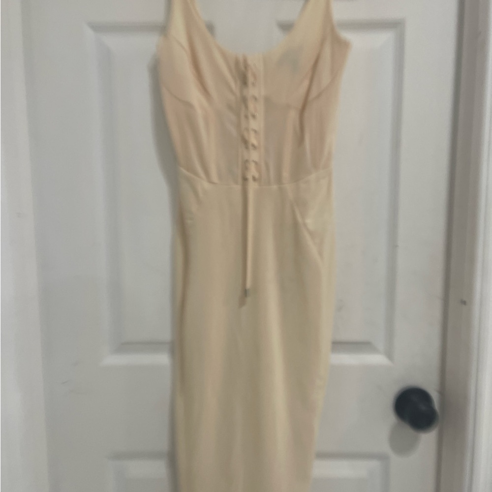 Forever 21 Cream Backless Dress